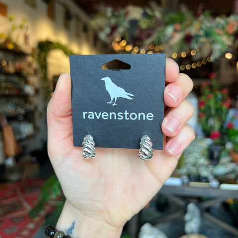 Ravenstone The Silver Hoop Stud Earrings