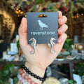 Ravenstone The Silver Seahorse Stud Earrings