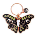 These are Things Lunar Floral Moth Enamel Keychain