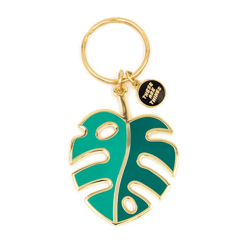 These are Things Monstera Leaf Enamel Keychain