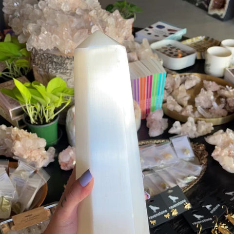 Extra Large Selenite Obelisk