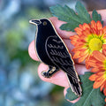 Botanical Bright Raven Bird Enamel Pin