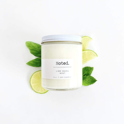 Noted Lime Basil Mint Jar Candle