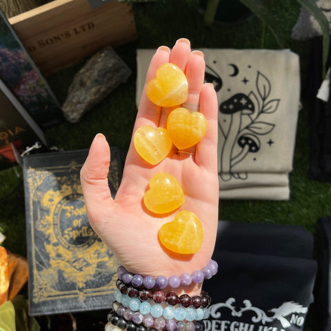 Ravenstone Crystals Little Orange Calcite Heart