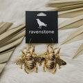 Ravenstone The Big F'ing Golden Bee Earrings