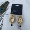 ravenstone The Big Golden Scarab and Black Onyx Earrings