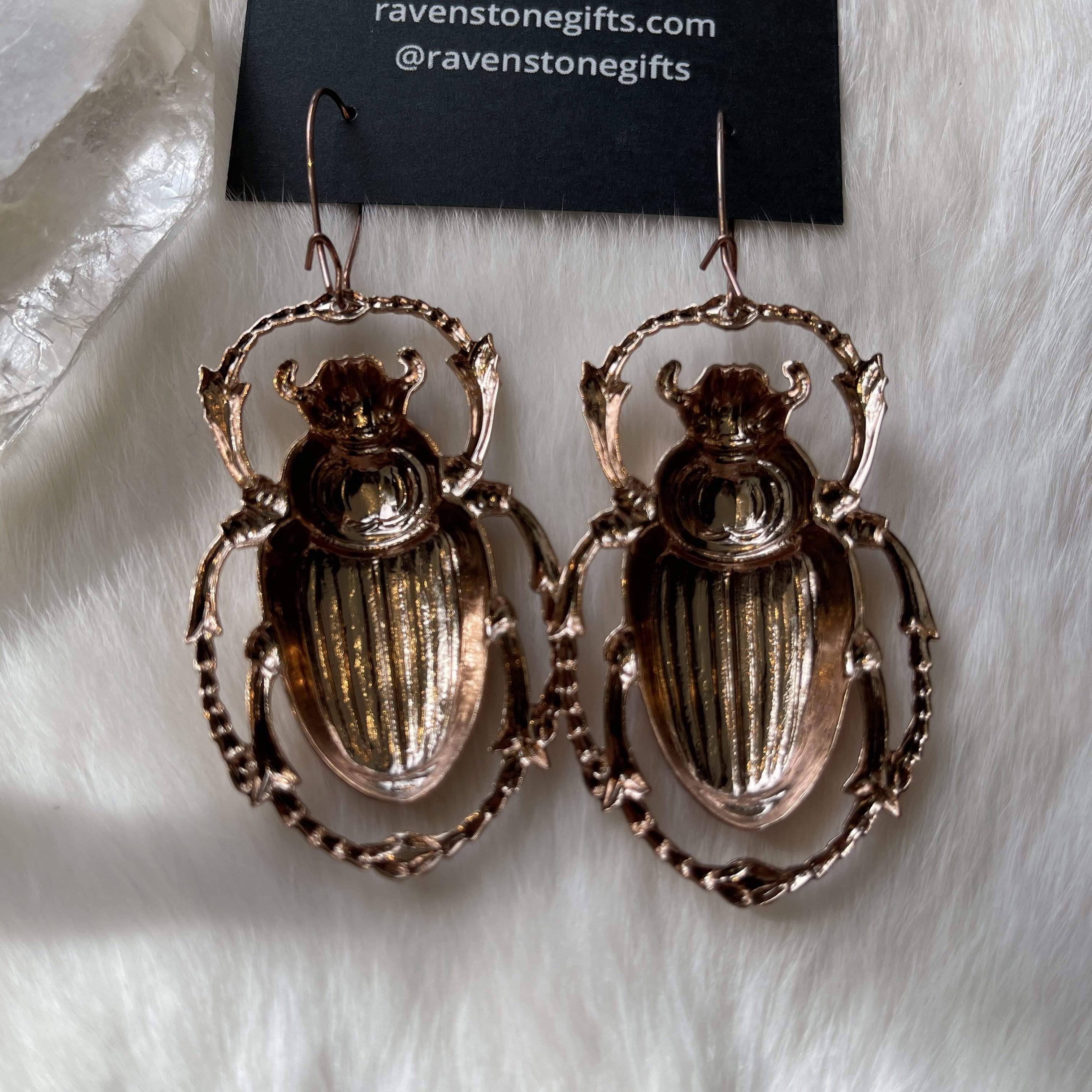 Scarab Beetle Earrings  The HEXAPODA Collection