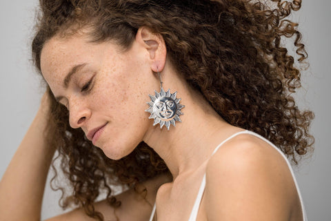 ravenstone The Giant Silver Sun Earrings