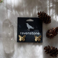 Ravenstone The Golden Butterfly Stud Earrings