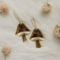 Ravenstone The Golden Button Mushroom Earrings