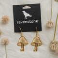 Ravenstone The Golden Button Mushroom Earrings