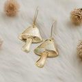 Ravenstone The Golden Button Mushroom Earrings