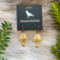 Ravenstone The Golden Button Mushroom Earrings