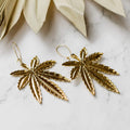 ravenstone The Golden Cannabis Leaf Earrings