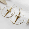 Ravenstone The Golden Dagger Hoop Earrings