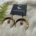 Ravenstone The Golden Moon and Carnelian Drop Earrings