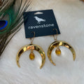 Ravenstone The Golden Moon and Citrine Drop Earrings