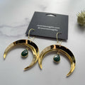 ravenstone The Golden Moon and Emerald Drop Earrings