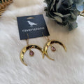 Ravenstone The Golden Moon and Morganite Drop Earrings