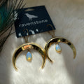 Ravenstone The Golden Moon and Opal Drop Earrings