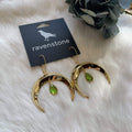 Ravenstone The Golden Moon and Peridot Drop Earrings