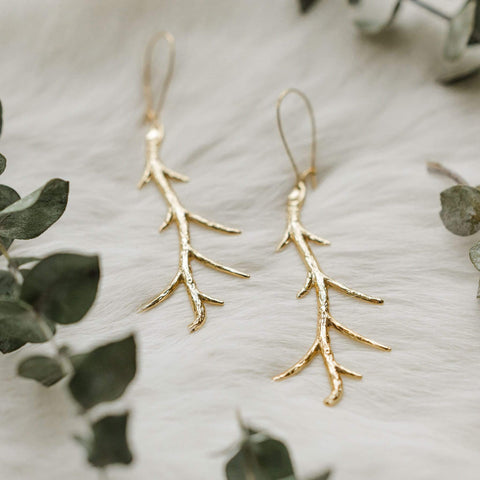 ravenstone The Golden Tree Branch Earrings