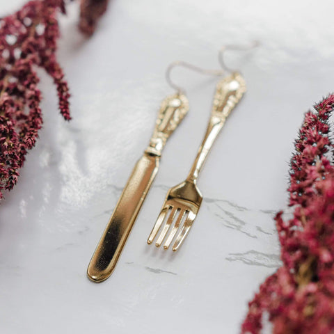 Ravenstone The Golden Utensil Earrings