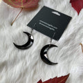 Ravenstone The Little Midnight Crescent Moon Earrings