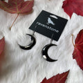 Ravenstone The Little Midnight Crescent Moon Earrings