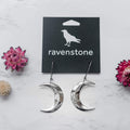 ravenstone The Little Silver Crescent Moon Earrings