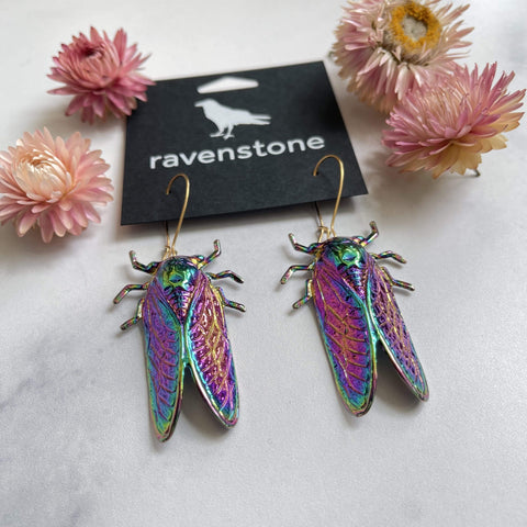 Ravenstone The Psychedelic Cicada Earrings