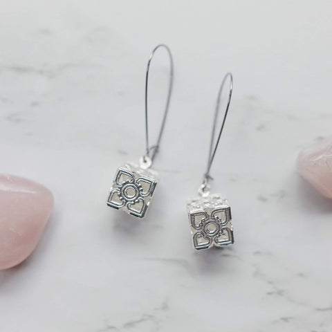 ravenstone The Silver Cube Earrings