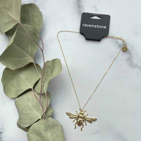 ravenstone The Golden Bee Necklace