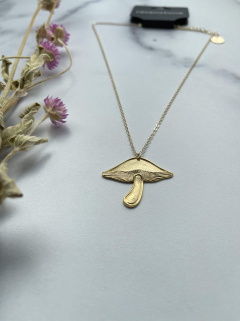 ravenstone The Golden Shiitake Mushroom Necklace