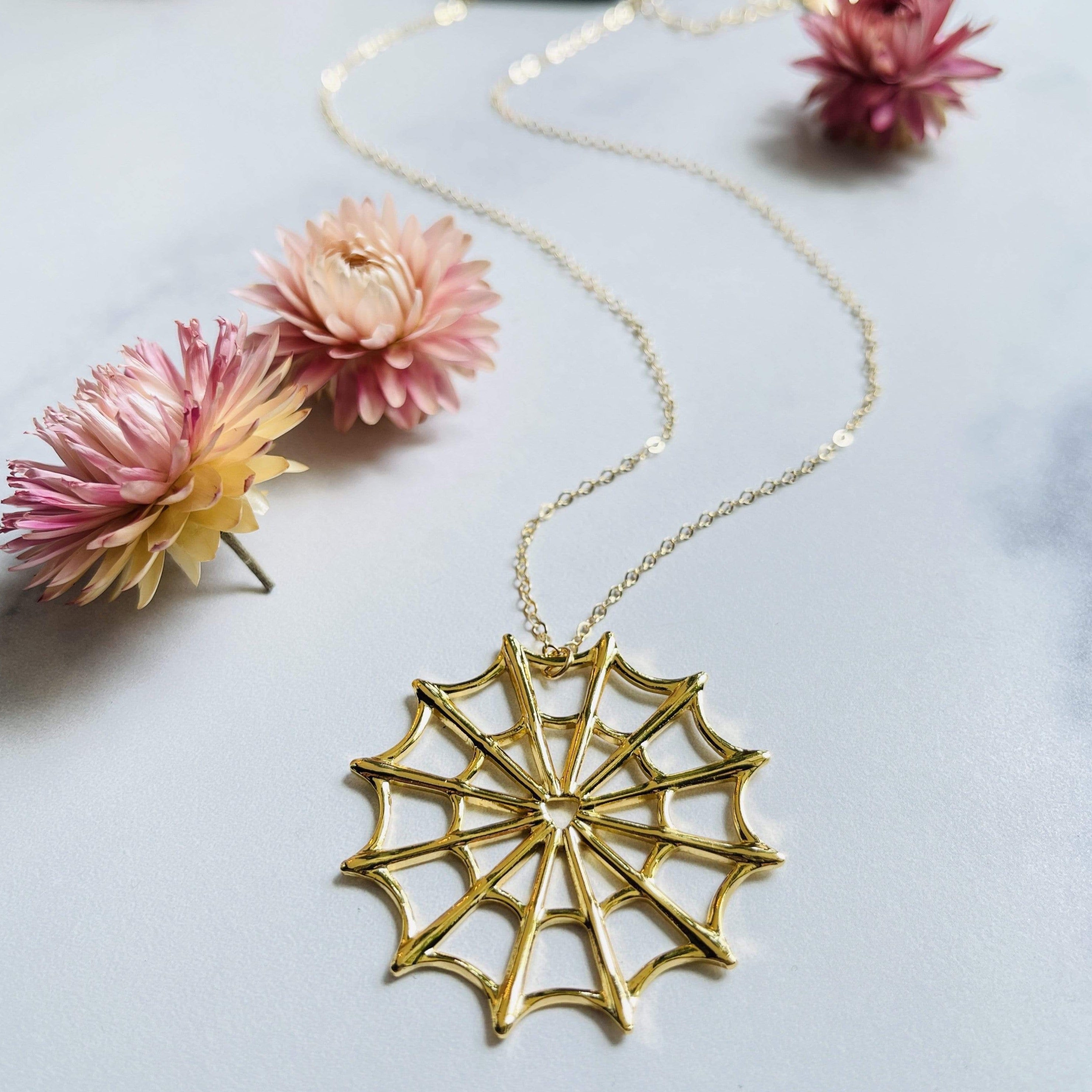 The Golden Spiderweb Necklace