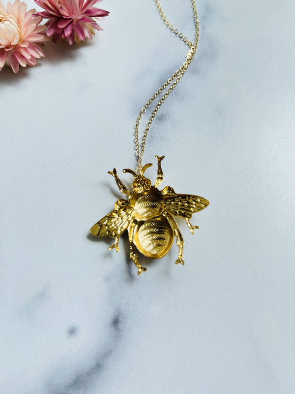 Bumble Bee Charm Necklace by Salt and Sparkle