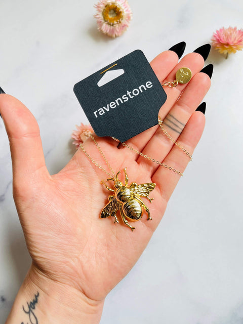 Ravenstone The (Not So) Big Golden Bee Necklace